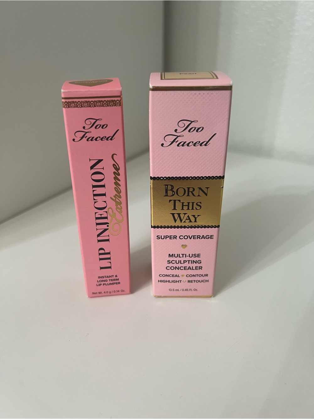 New Too faced bundle, Born this way concealer, lip injection.